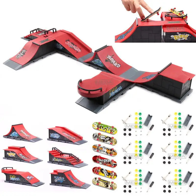 Professional Finger Skateboard DIY Skate Park Ramp Parts Tech Deck Scene Venue Combination Sets Novelty Toys Gift For Kids Child