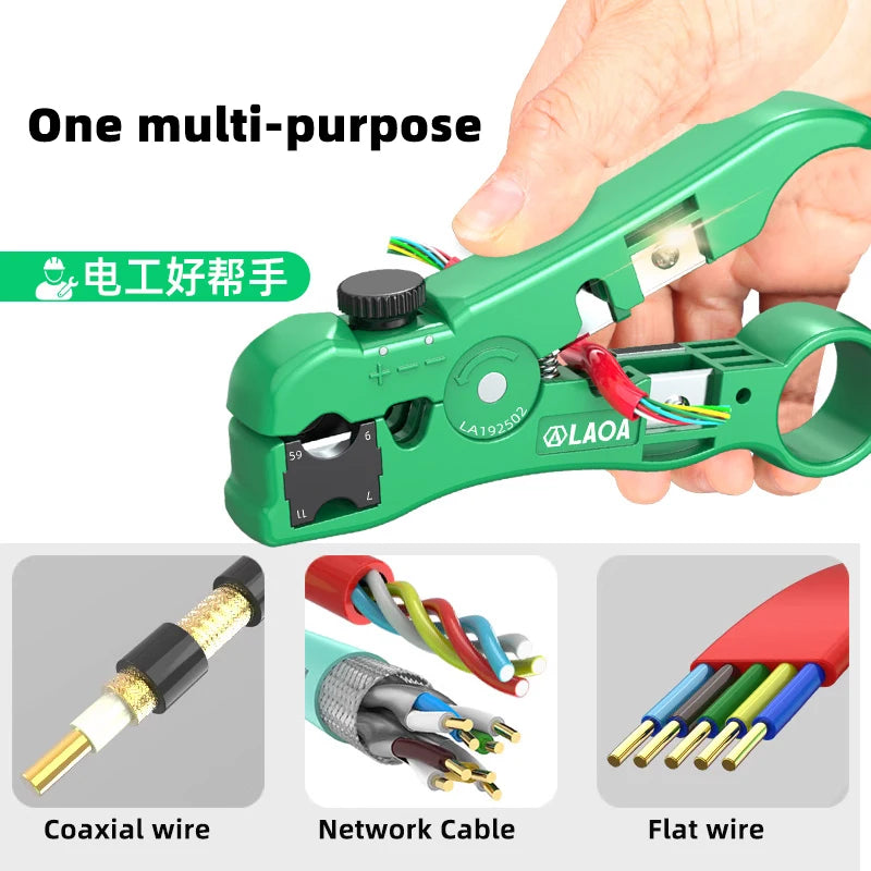 LAOA Functional Wire Stripper Adjustable Cable Wire Stripper Network Wire Stripper Coaxial Wire Stripper