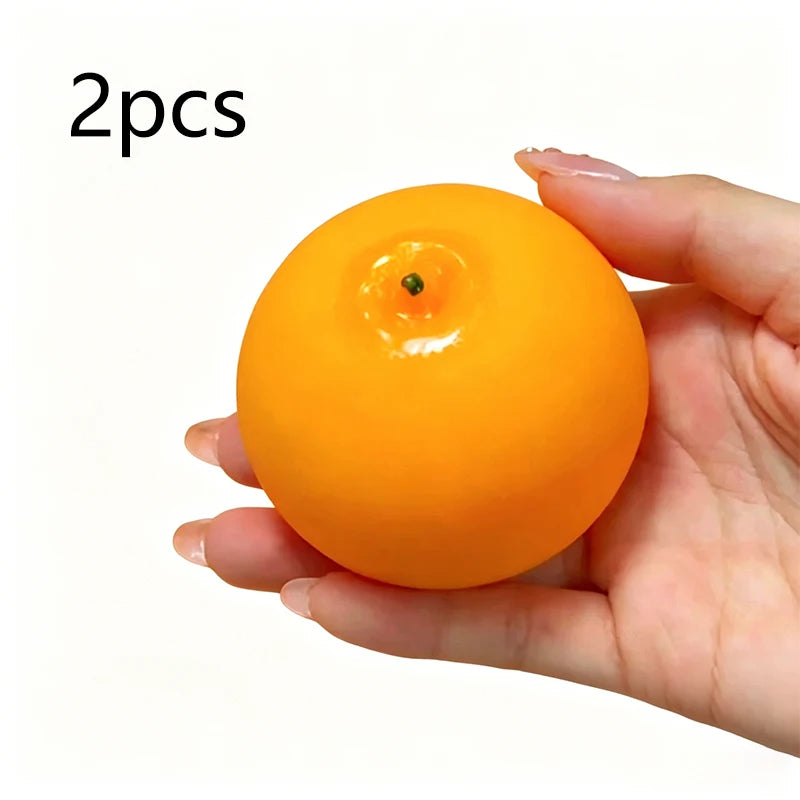 Orange Crunchy Moldable Stress Ball Crispy Squishy Squeeze Toy Round Blocks Filled Fidget Toy ASMR Sensory Stress Relief Toys