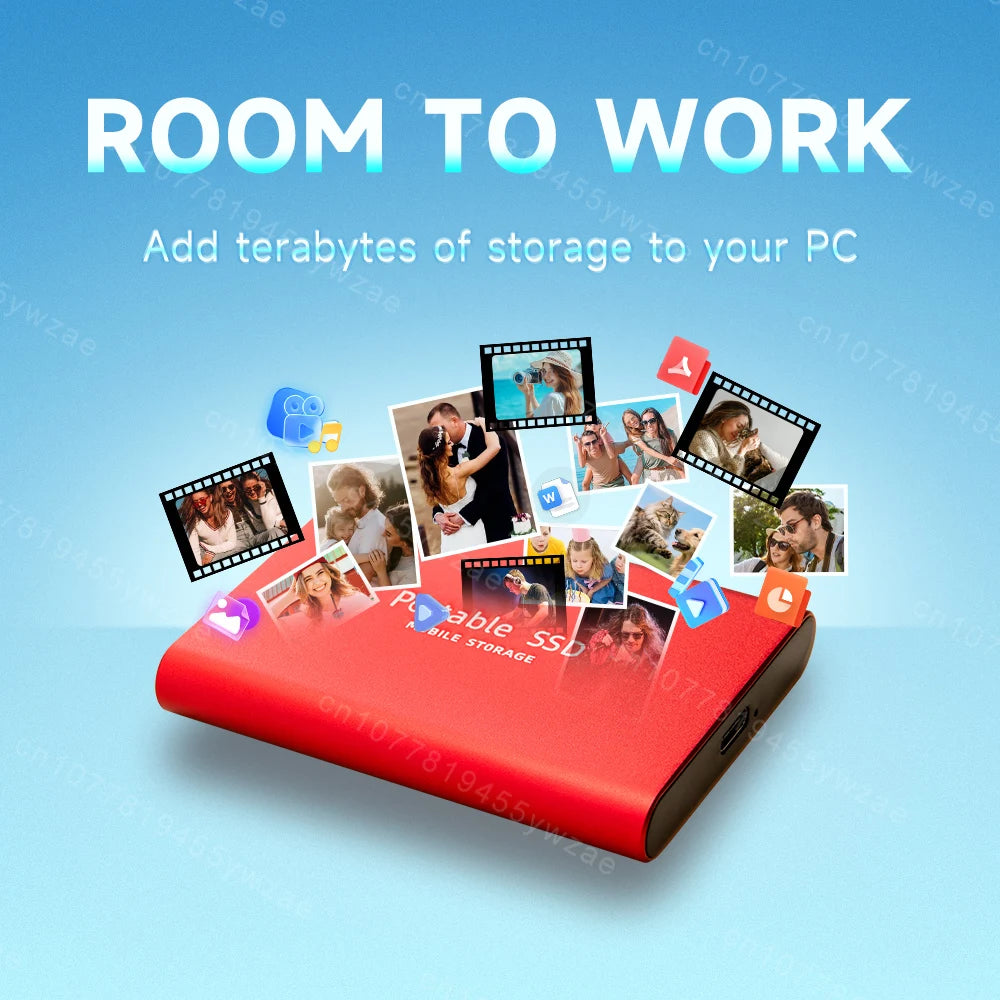 High-speed SSD 2TB Portable External Hard Drive Suitable for daily storage and backup