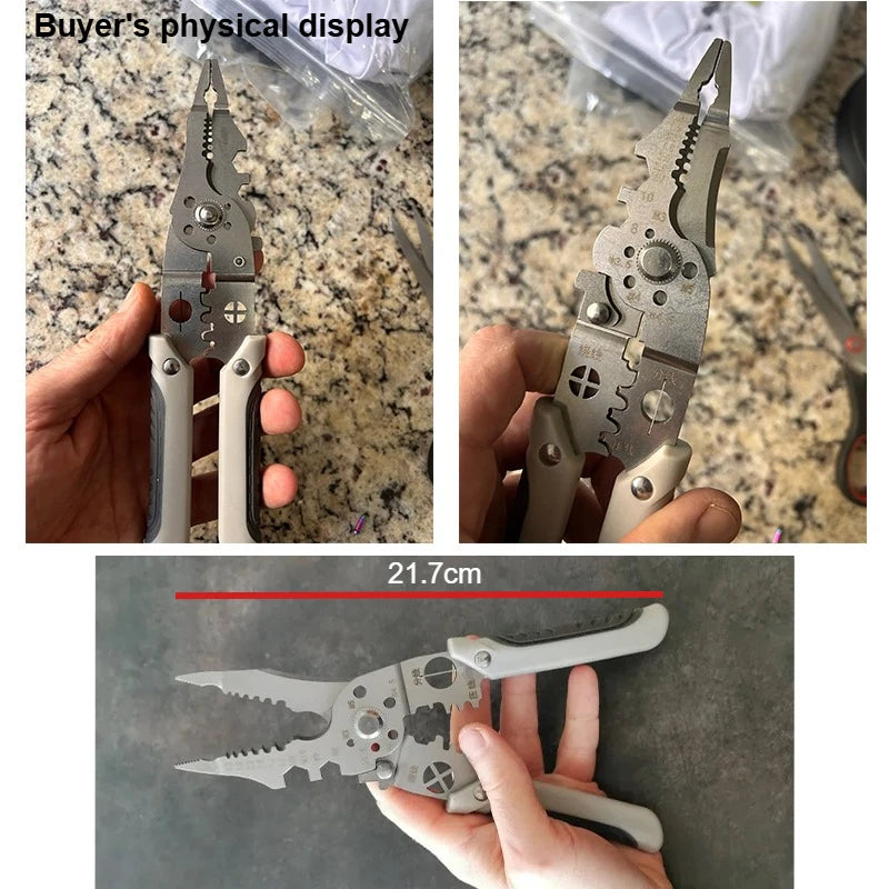 Multifunctional Stripping Crimping Pliers Wire Stripper Crimper Cable Cutter Adjustable Terminal Hand Tool For Electrician