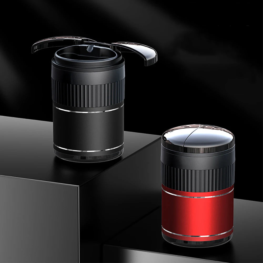 Smart Vehicle-Mounted Ashtray Infrared & Touch Sensing One-Click Open-Close Dual-Use for Car & Home Flame-Retardant Metal Liner