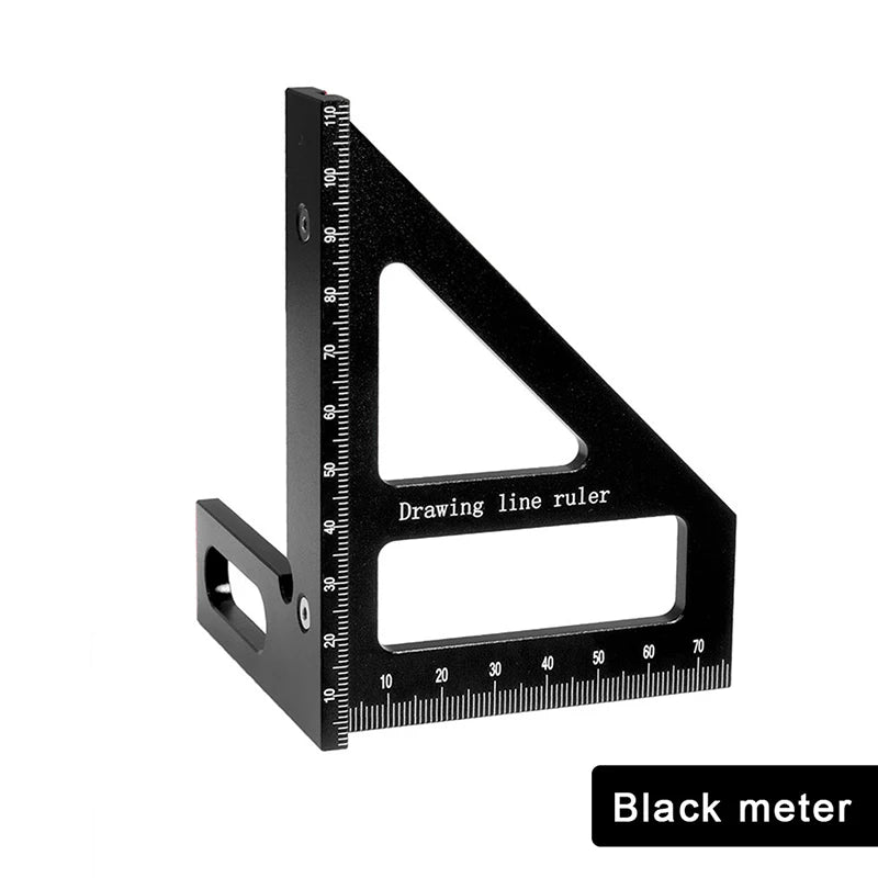 [ZY]Precision Aluminum Alloy Miter Triangle Ruler 45°/90° Woodworking Square Protractor 3D Multifunctional Measuring Toolsolss