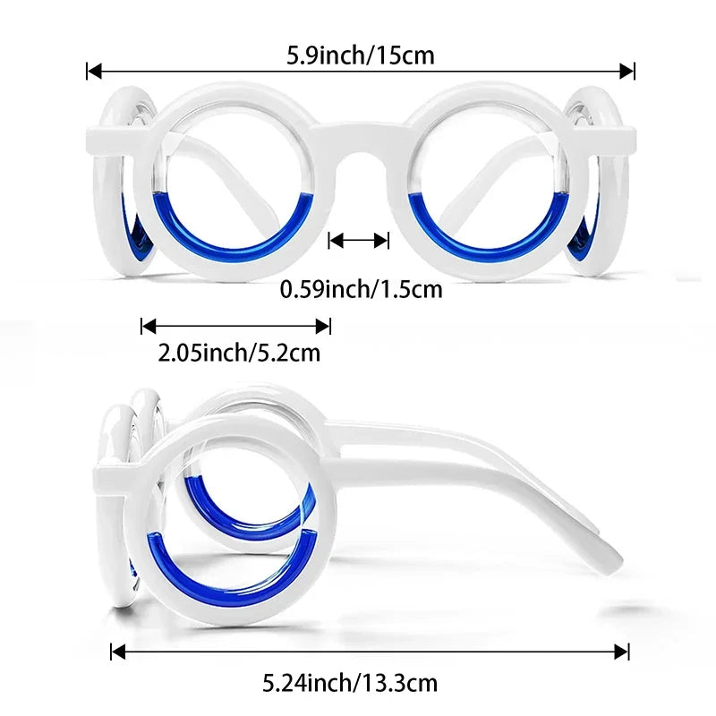 Portable Lensless Motion Sickness Glasses Lightweight Anti-Vertigo Eyewear with Liquid Ring for Travel Sea Sickness Relief