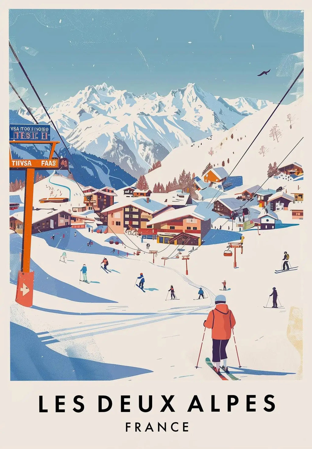 Famous Ski Resorts Travel Posters France Alpes Saint Anton Snow Mountain Prints Canvas Painting Wall Art Picture Home Room Decor