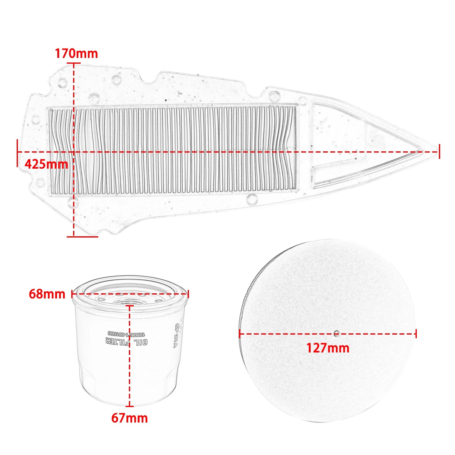Motorcycle Air Oil Filter Engine Intake Sponge Cleaner For Zontes ZT368M ZT368G ZT368K 368E 368D 368M 368G 368K ZT368E ZT368D