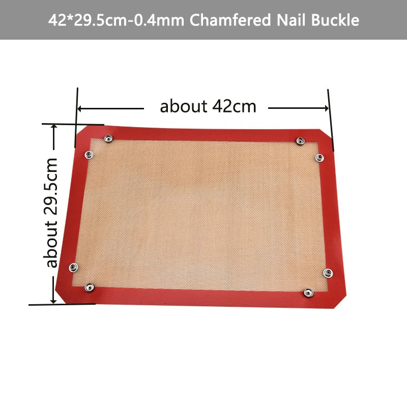 1Pc Silicone Baking Mat with Button Non-Stick Reusable Heat Resistant Pastry Mat Leak Proof Cookie Sheet for Oven Baking Supply