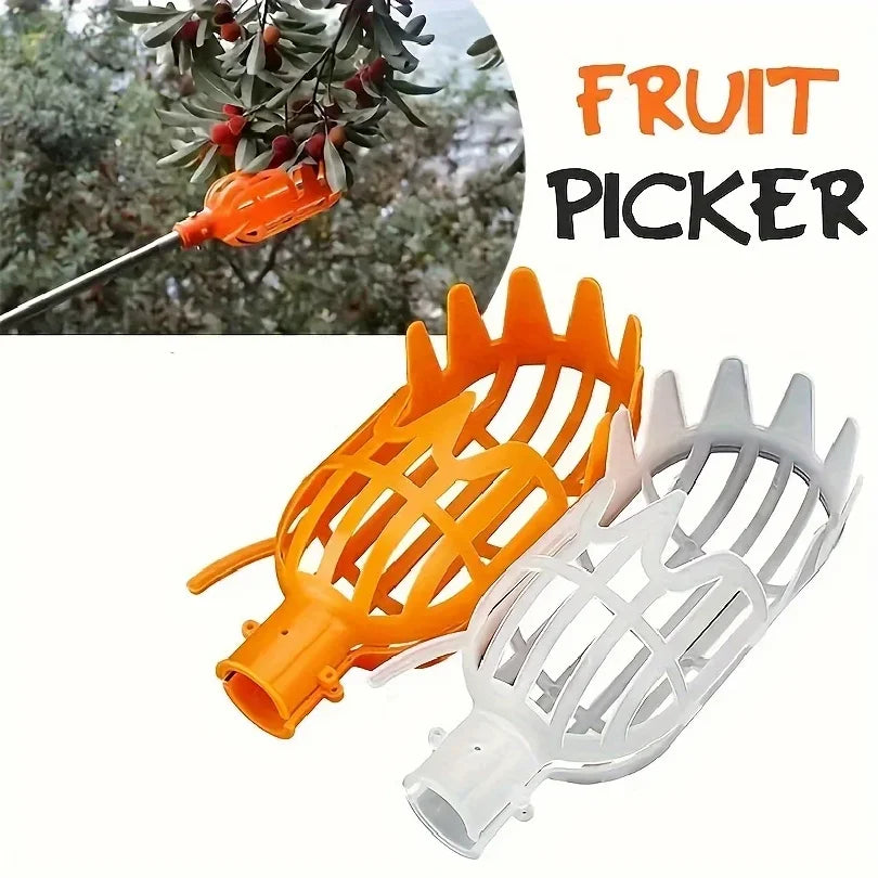 Yellow Polypropylene Fruit Picker Lightweight Reusable Ergonomic for Garden Harvesting Orchard Farm Food Safe Tool 1PC