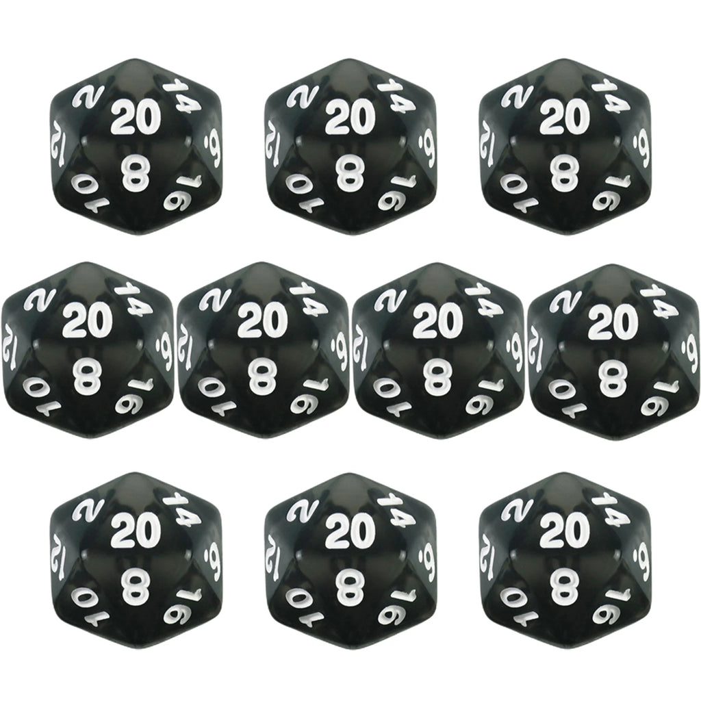 D20 Dice Set 10pcs/set Polyhedral 20 Sided Transparent Dice for Role Playing DND COC Entertainment Board Game