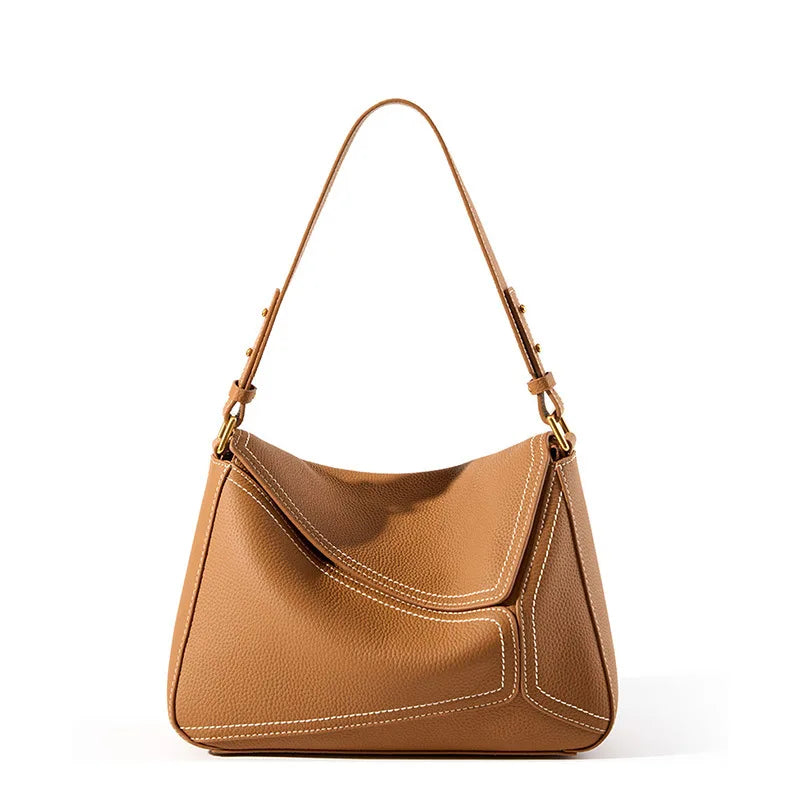 Luxury New Design Handbags Female Crossbody Bag Vintage High-end Geometry Genuine Cowhide Leather Bag Women Fashion Underarm Bag