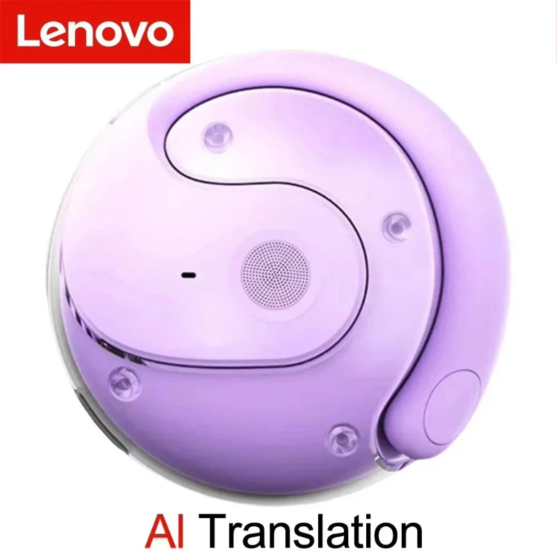 Lenovo T2 Earphones Wireless Bluetooth AI Earphones Realtime Language Translation 144 Languages Ear Hanging Headphone Translator