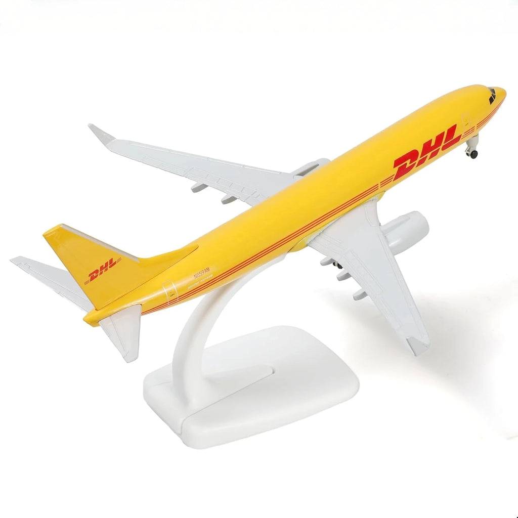 20cm DHL B737 Die-cast Metal Airplane Model with Display Stand for Aviation Enthusiast Gift or Display Decorations