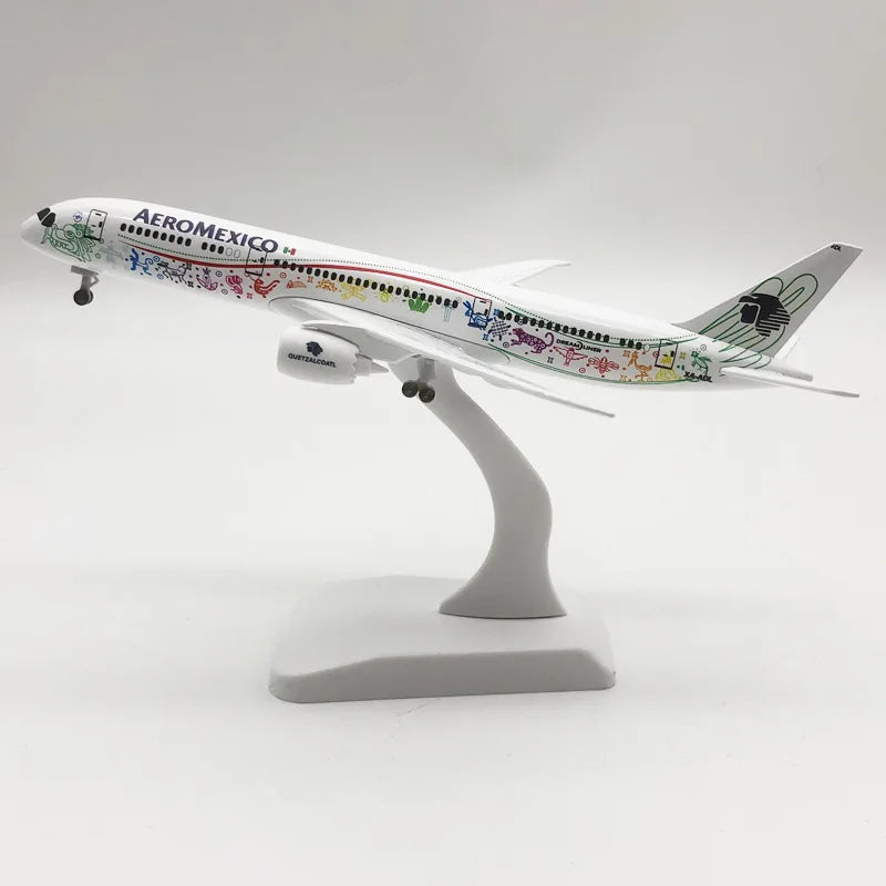 20cm Mexican Air AEROMEXICO Airlines 787 B787 Airways Alloy Metal Airplane Model Diecast Plane Model Wheels Aircraft