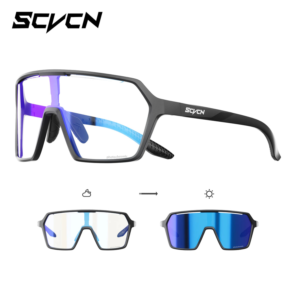 SCVCN Photochromic Hiking Cycling Glasses Outdoor Running Sunglasses Stylish Hiking Driving Glasses Casual Sports Sunglasses