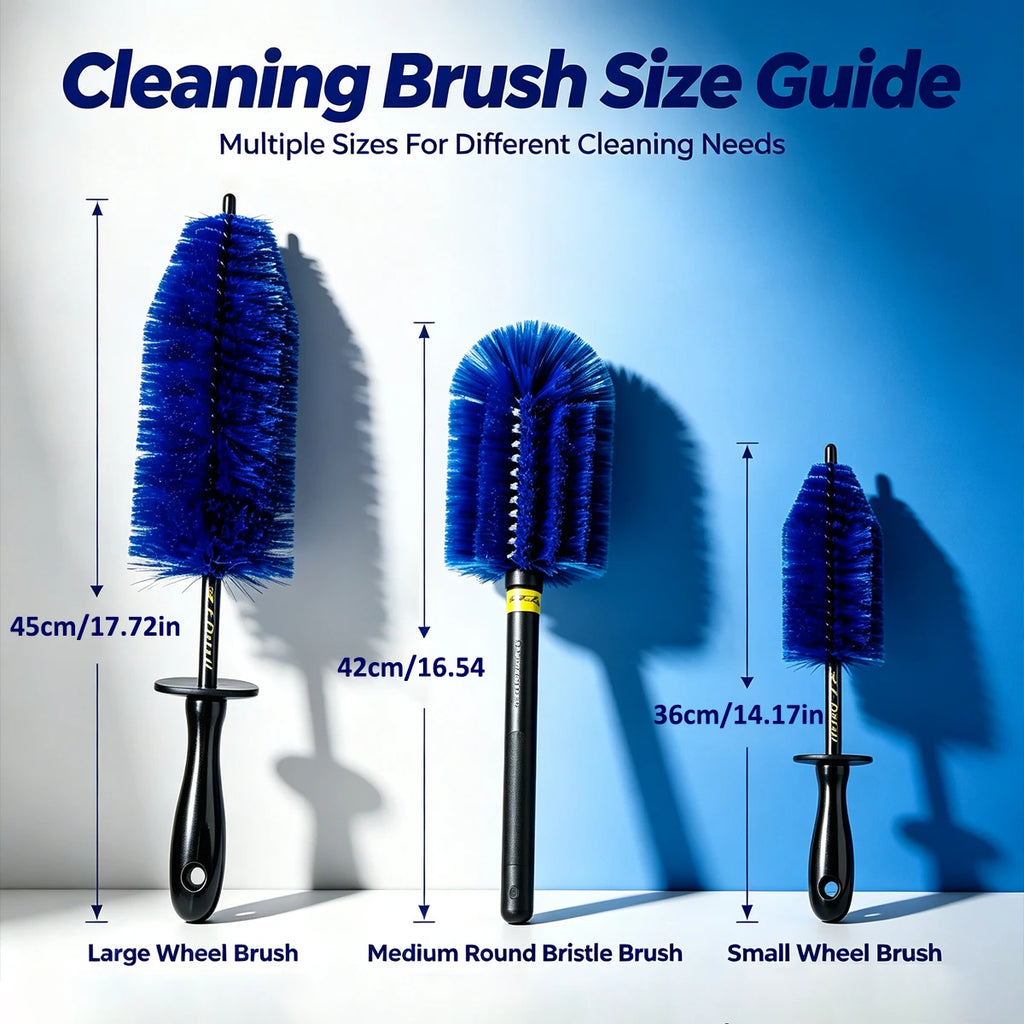 Long Handle Car Tire Cleaning Brush Soft Nylon Bristle Vehicle Rim Hub Crevice Detailing Wash Tool For Car Care