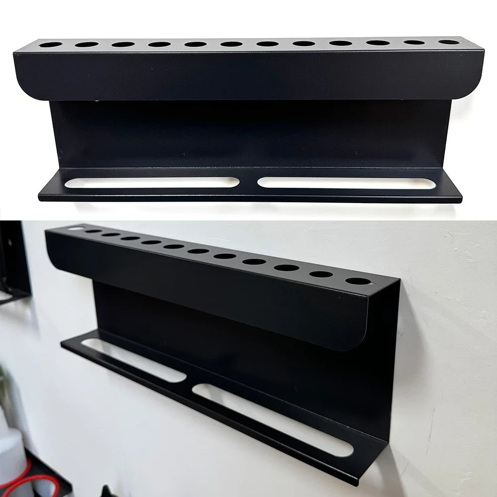 Metal Brush Holder Rack For Car Detailing Supplies Wall Mounted Organizer Supporting Brushes And Standard Size Spray Bottles