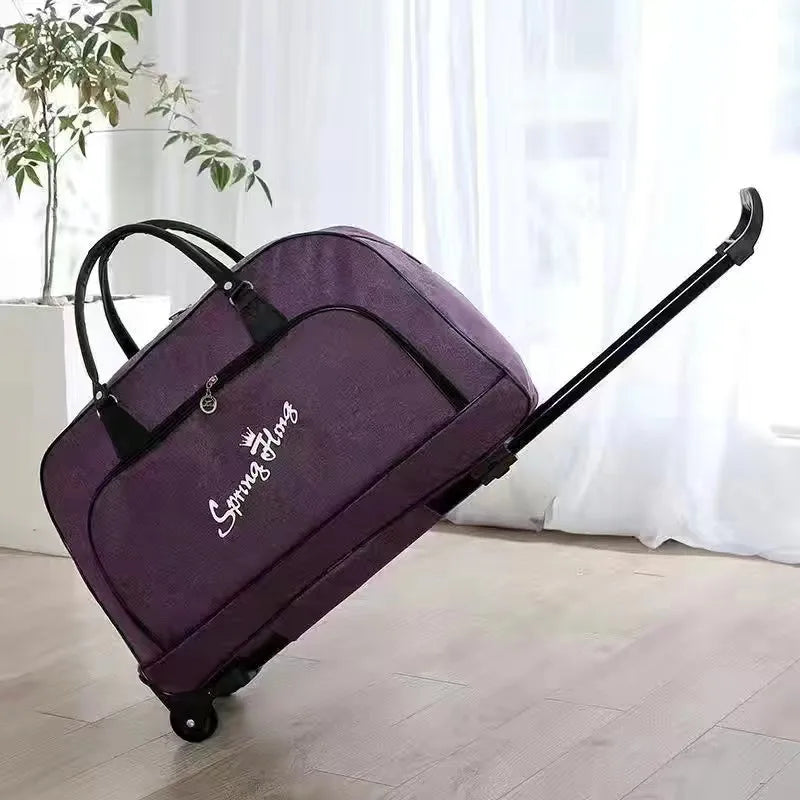 Suitcases Travel Bags Casual Large Capacity Trolley Bag Portable Foldable Storage with Wheels Women Carry on Luggage Handbag