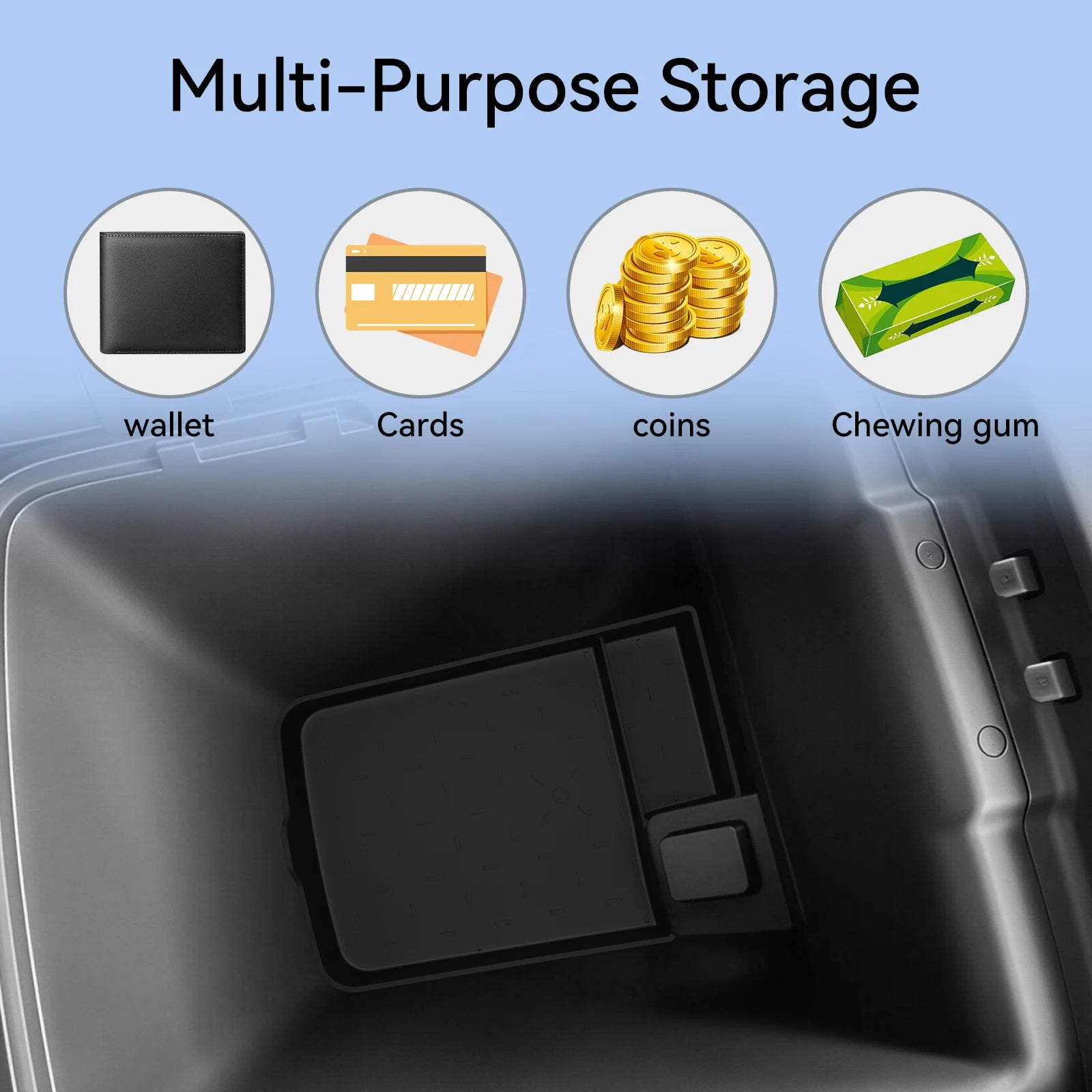 LUCKEASY for Kia Telluride 2027 Base Trim Car Storage Box Accessories Central Control Armrest Box Bottom Box Storage Case Tray