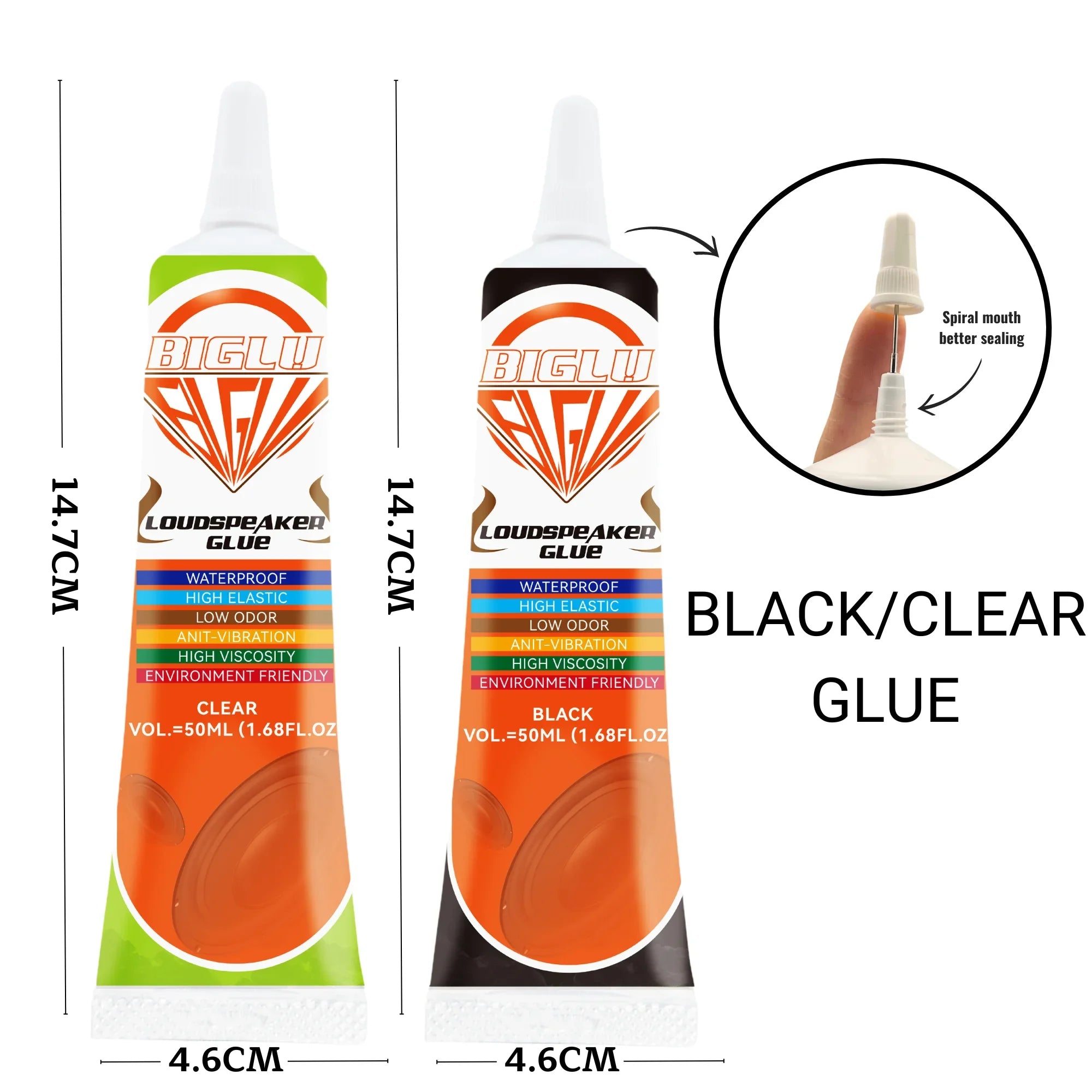Black / Clear Loud Speaker Repair Glue Foam Side Dust Cap Rubber Edge Cone Basin Strong Adhesive 15/50ML