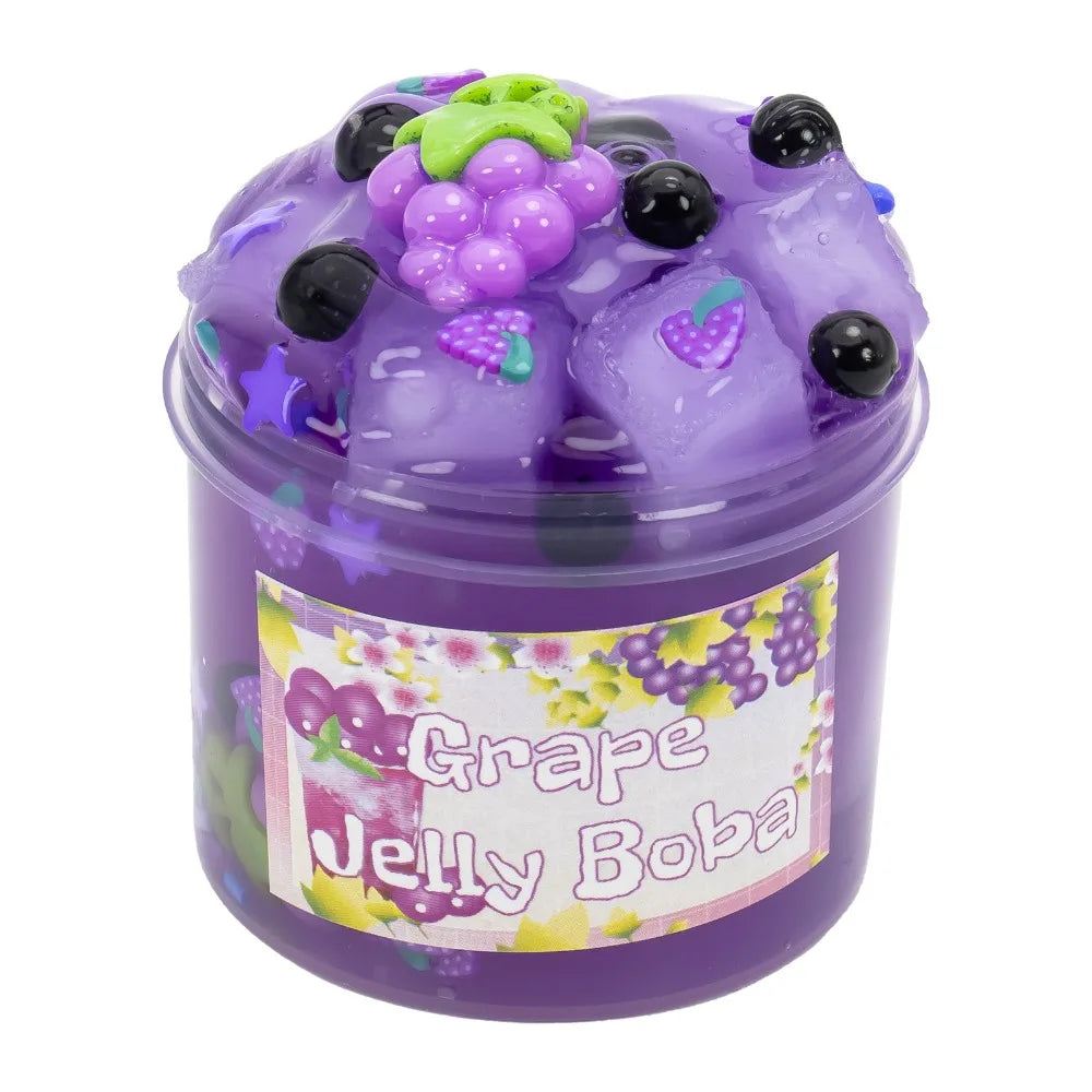 Soft 300ml/70ml Slime Kit Fruit Crunchy Non-Sticky Jelly Cube Slime Glitter Stress Relief Clear Slime Party Favor Gifts