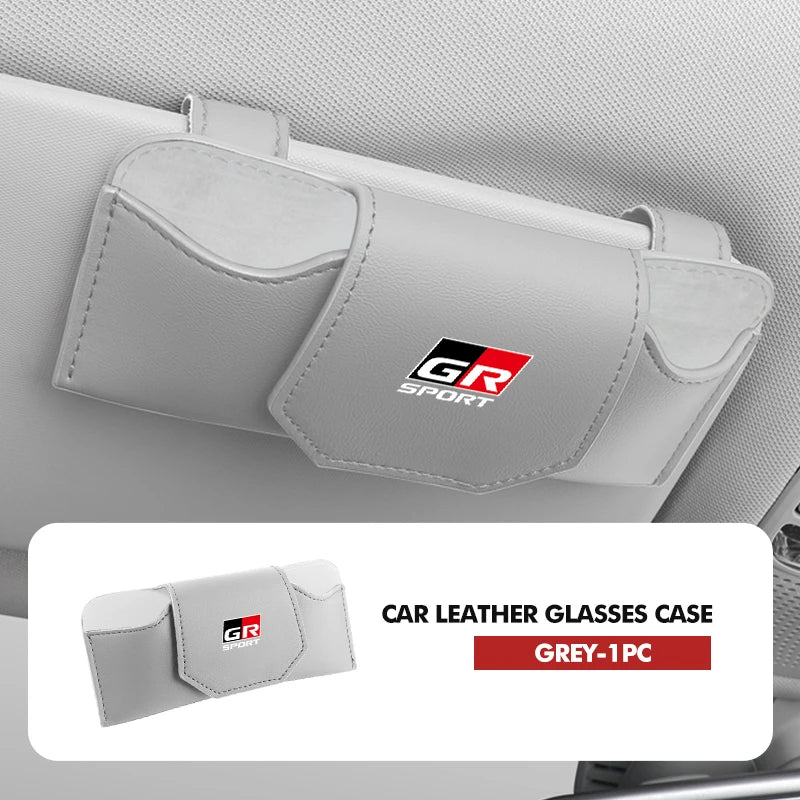 Car Glasses Holder Sun Visor Sunglasses Clip Card Accessories For Toyota C-HR CHR Logo 2016 2017 2018 2019 2021 2022 Fortuner