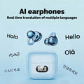 AI Translator Earbuds, Clip-On Open Ear Headphones, Wireless Bluetooth Translation Earphones with 144 Languages Real-Time Trans