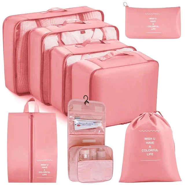 11Pcs Travel Packing Cubes Set Waterproof Luggage Organizer Drawstring Storage Bags for Clothes Shoes Underwear Cosmetic