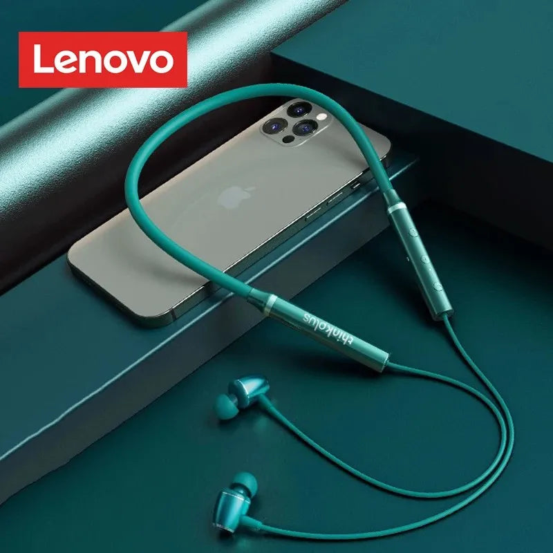 Origial Lenovo HE05X Ⅱ Magnetic Neck Strap Earphones Wireless Bluetooth V5.0 Neckband Headphones Waterproof Sport Headset
