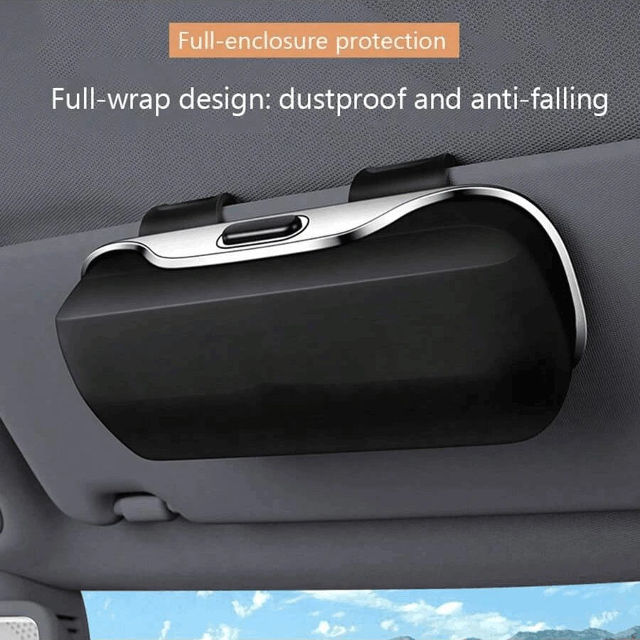 Press Switch Car Glasses Box Sun Visor Glasses Holder Internal Soft Fabric Scratch Resistant Shock-proof Eyeglasses Storage Case