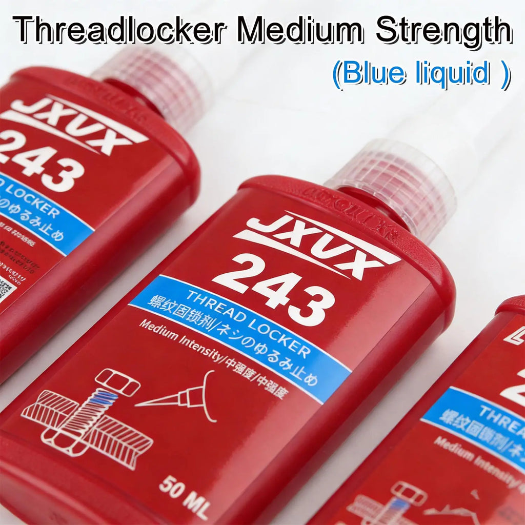 243 Threadlocker Medium Strength -Thread Locking Agent Sealant 50ml Anaerobic Glues Anti Loose Screw Glues Fastening Quickly Cured Threadlocker Adhesive for Screw.