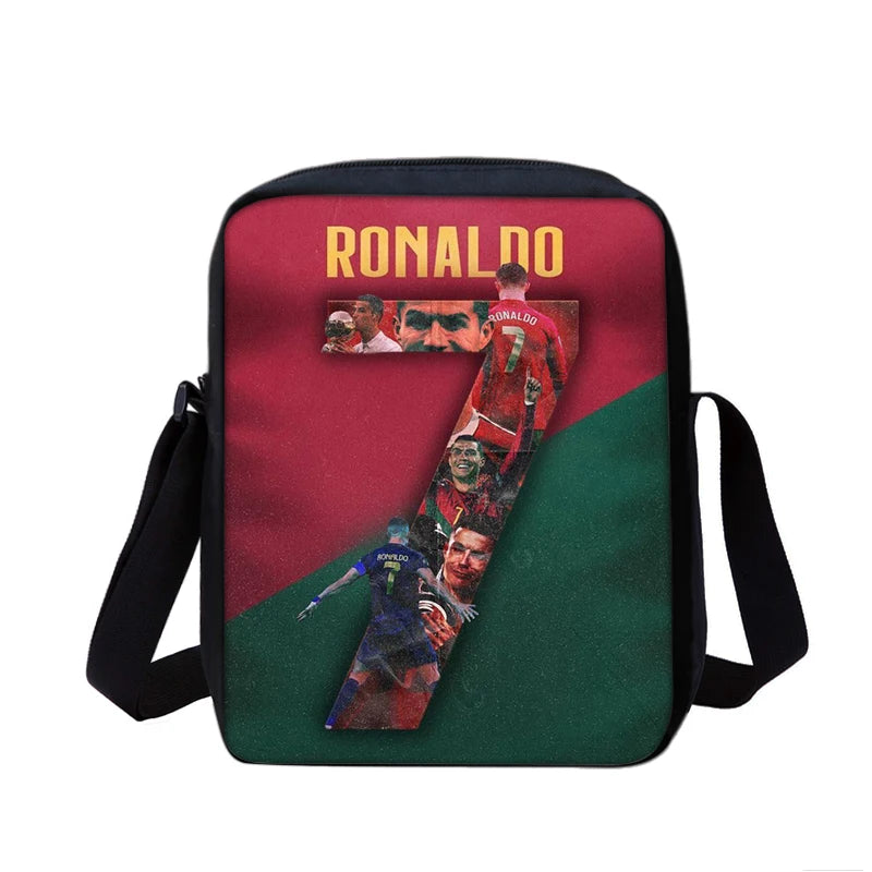 CR Boys Girls School Bags Phone Bag Football Star Shopping Bag Best Gift Printed Ronaldo Shoulder Messenger Bag Handbag