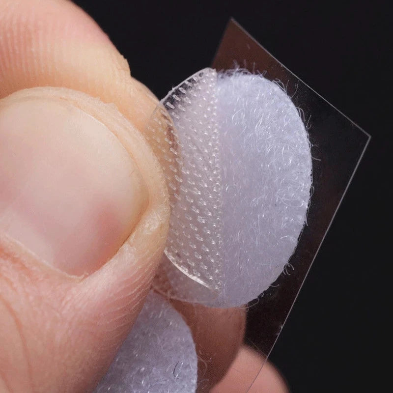 Wholesale 10/15/20mm Self Adhesive Fastener Tape white Transparent Dots Disc Adhesive Strong Glue Sticker Round Coins Hook Loop