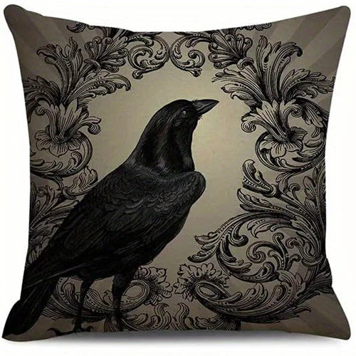 Gothic Patterns: Raven, Skulls Double-sided Printed pillow cover Short plush Suitable living rooms bedrooms throw cushion cover
