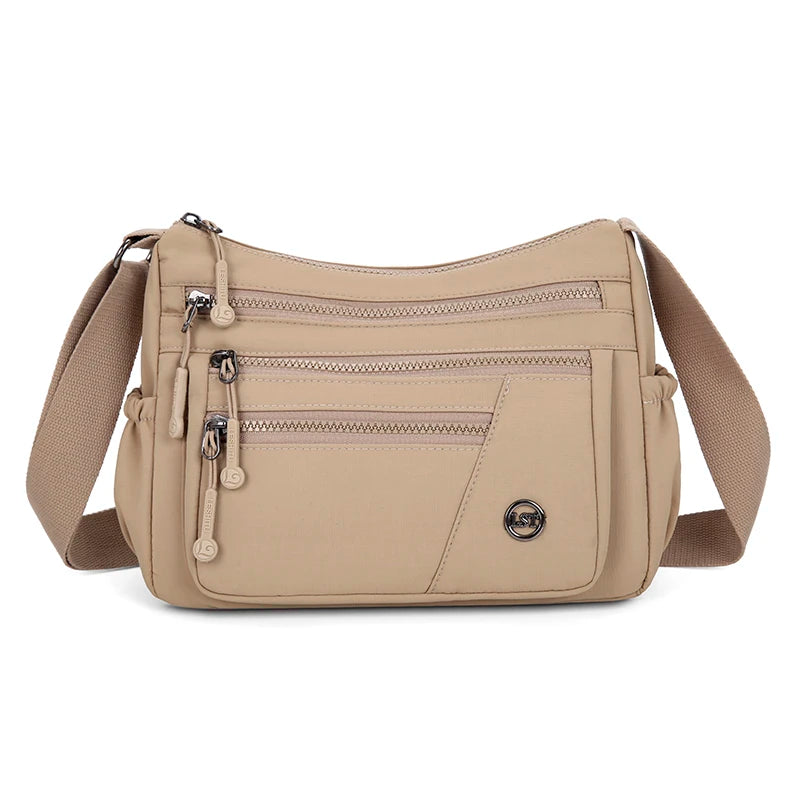 Anti Theft Organized Pockets Women Nylon Crossbody Bag Lightweight Waterproof Oxford Large Capacity Travel Commute Satchel