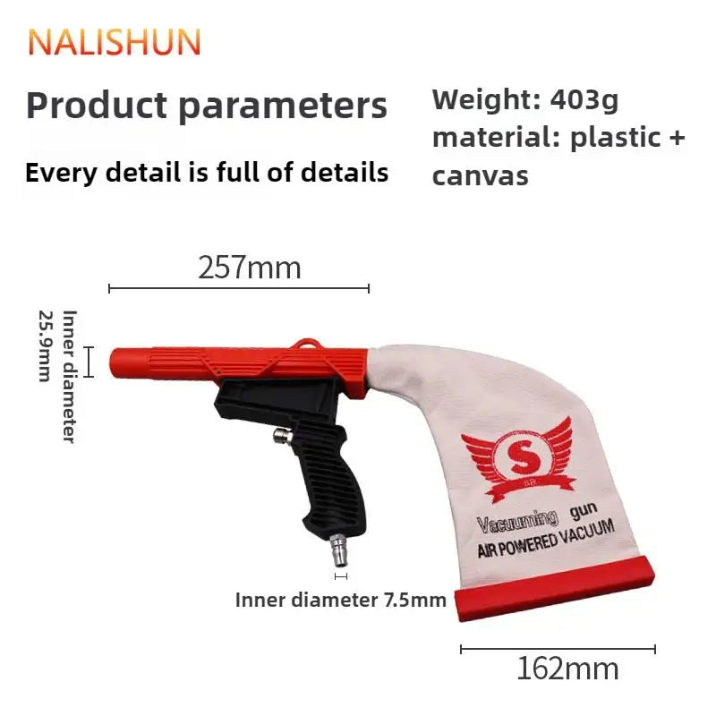 1 Set Professional Air Powered Vacuum Gun Pneumatic Tire Dust Collector High Quality For Tire Grinding And Dust Removal Tool