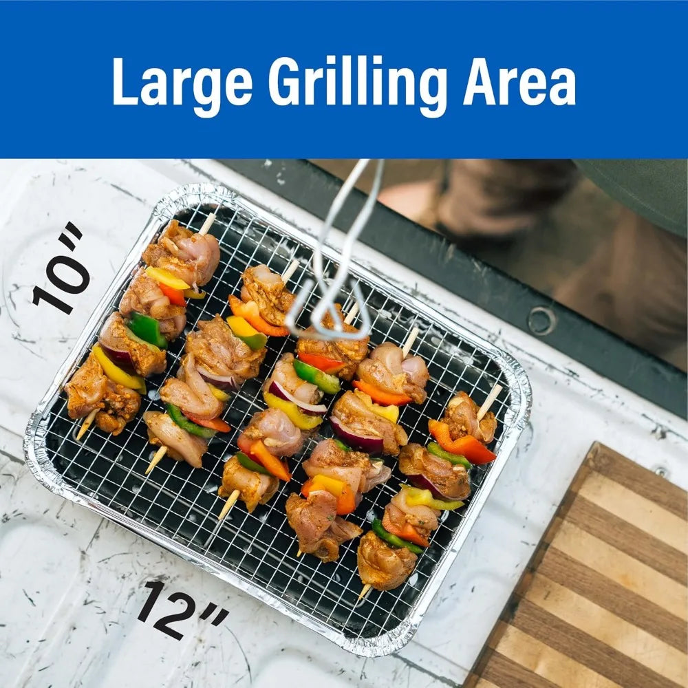 Pull Start Fire Portable Disposable Charcoal Grill Ready in 5 Min 3 Hour Burn Camping Tailgating Outdoor Cooking