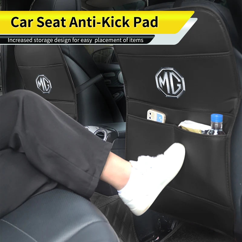Car Seat Anti-Kick Pad Seatback Storage Bag Accessories For Morris Garages MG 6 3 5 7 TF ZR ZS HS GS GT Hector RX5 RX8 350 550