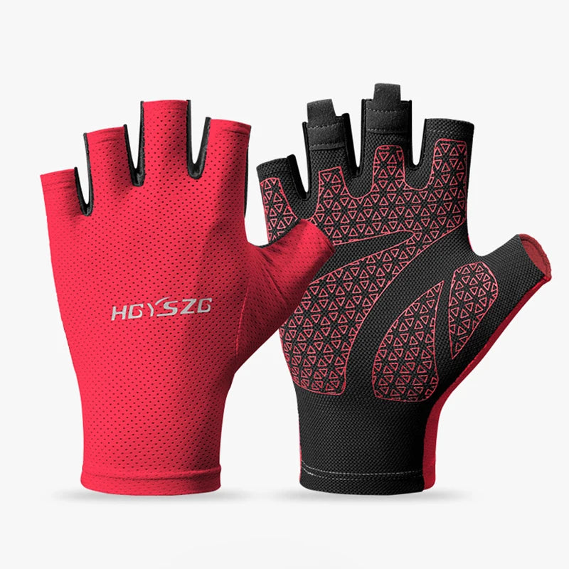 Spring Summer Cycling Gloves for Women Men Breathable Mesh Gym Fingerless Sun Protection Non-slip Quick Dry Hike Fitness Gloves