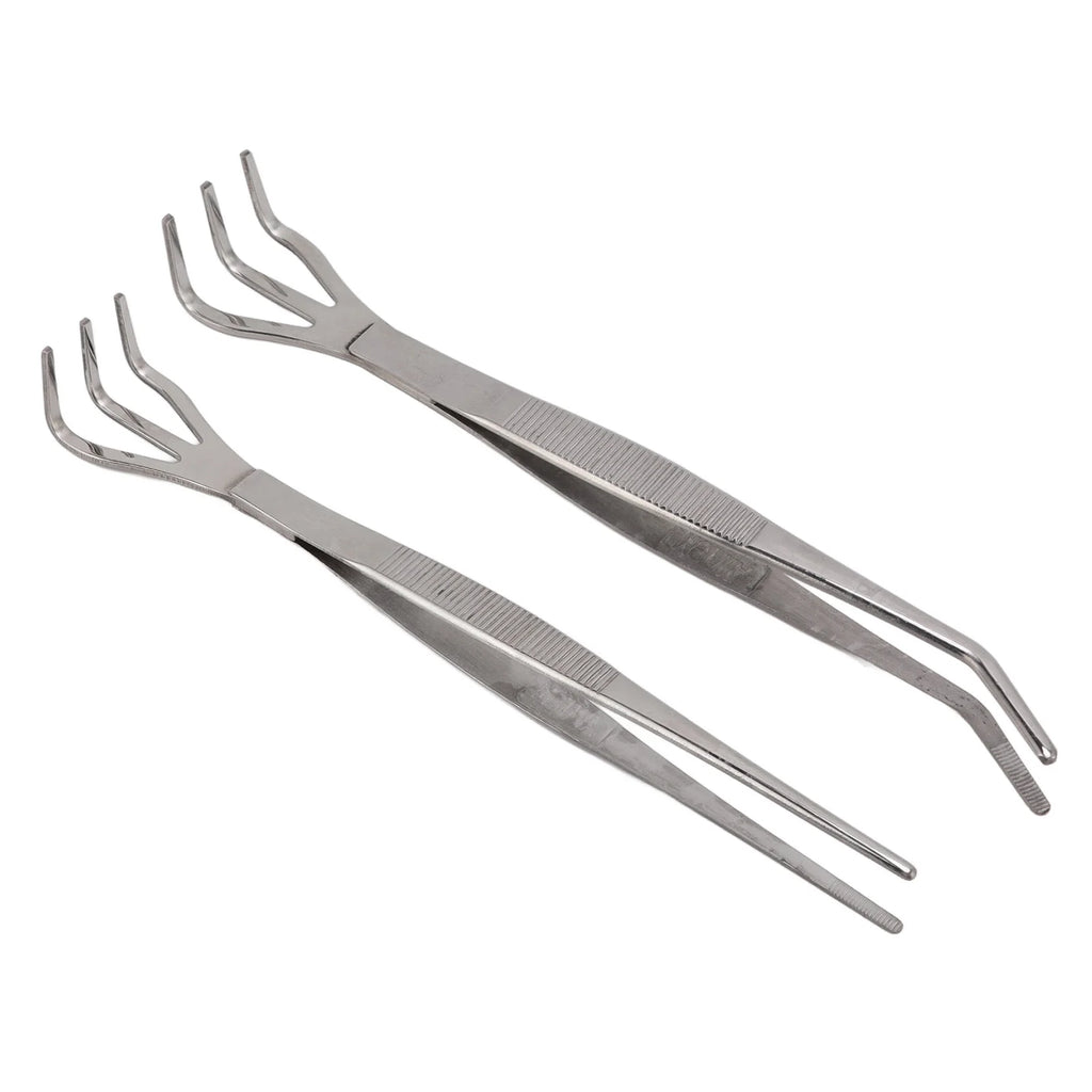 Root Rake with Tweezer 3 Prong Stainless Steel Loosen Soil Bonsai Tree Tools with Ergonomic Handle