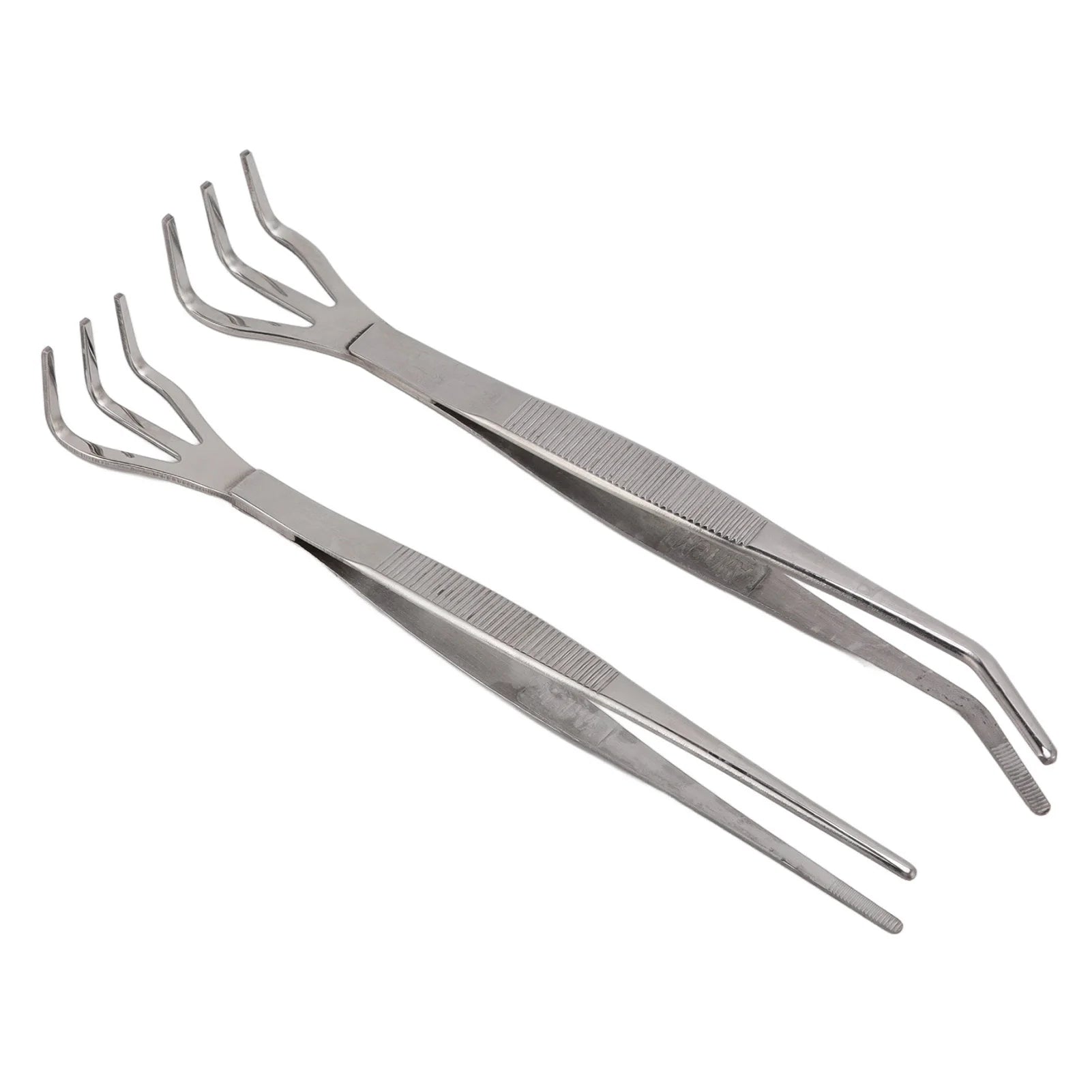 Root Rake with Tweezer 3 Prong Stainless Steel Loosen Soil Bonsai Tree Tools with Ergonomic Handle