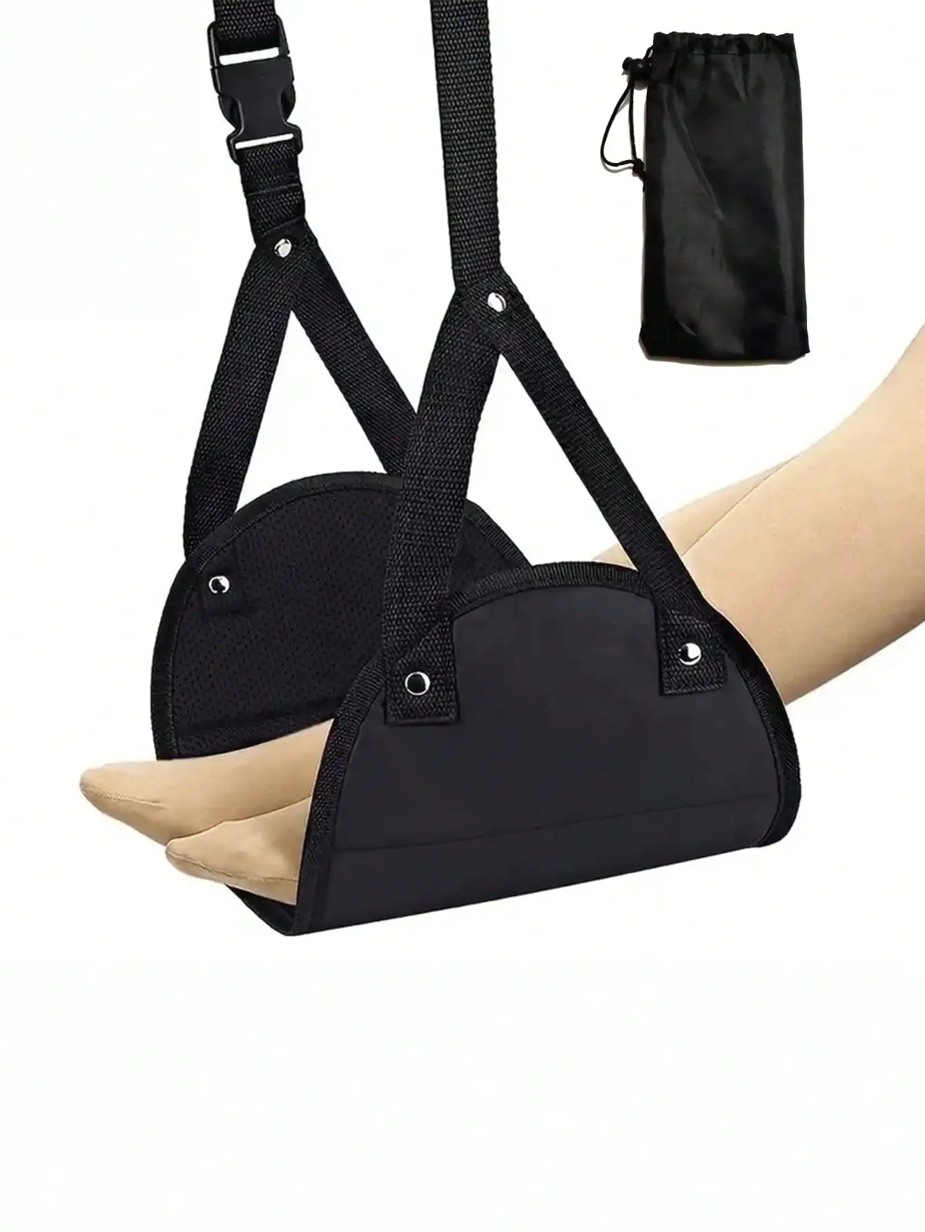 Portable Adjustable Footrest Hammock for Airplane Travel Long Flight Bus Train Office Travel Accessories for Leg Rest Foot Sling