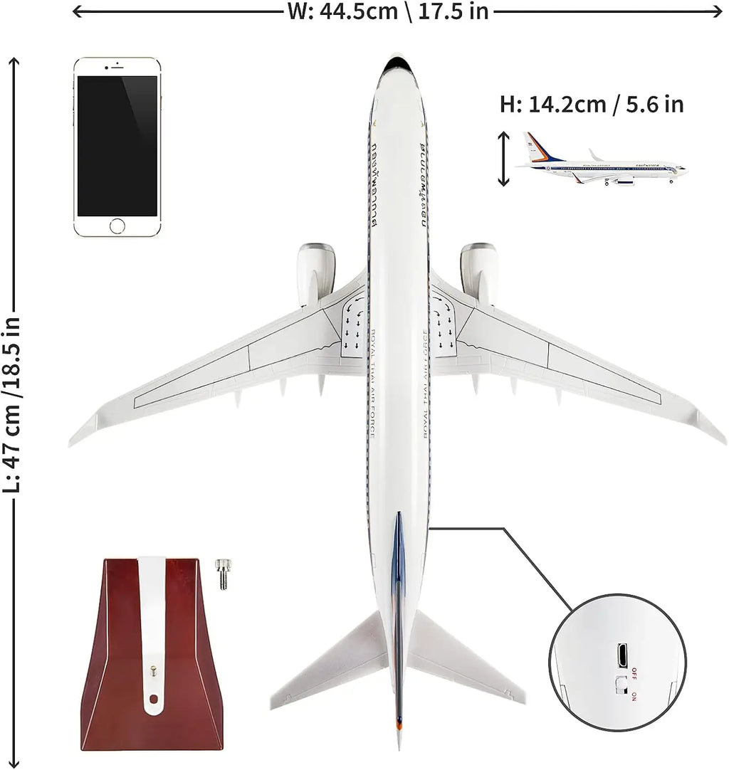 Airplane toy Thailand Air Force B737 Plane Model 47cm Scale Model Metal Model Planes Kits Display Toy planes for boys Gift By