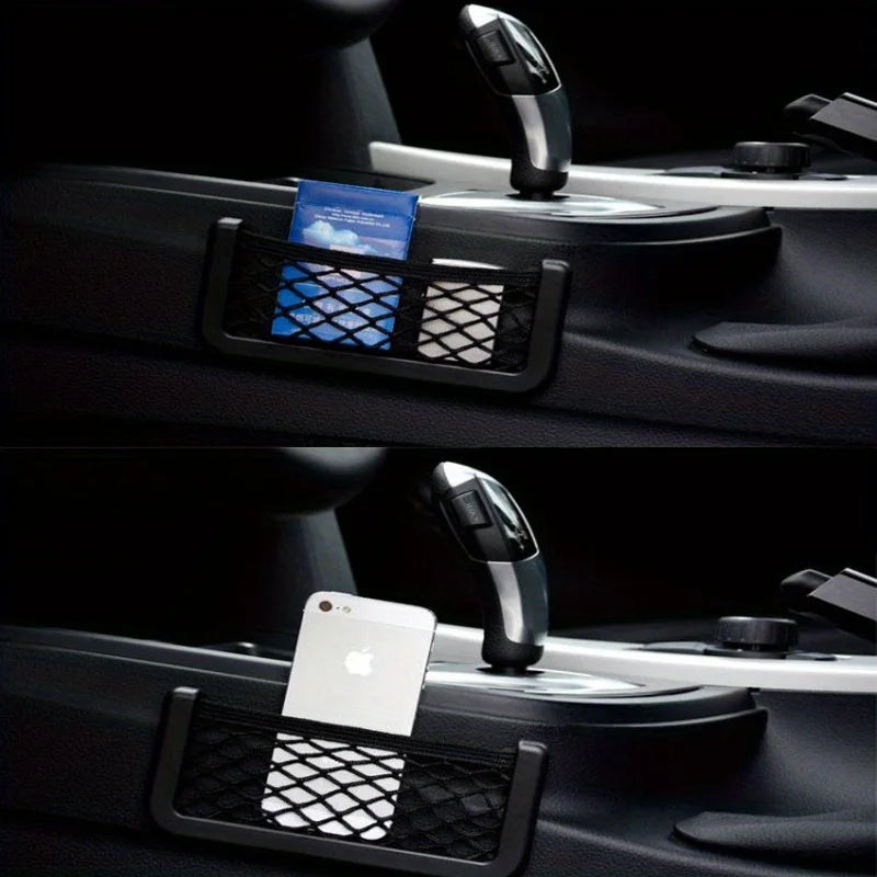 2pcs/set Car Supplies Storage Size Number Mesh Bag Creative Car Mesh Phone and Miscellaneous Storage Bag