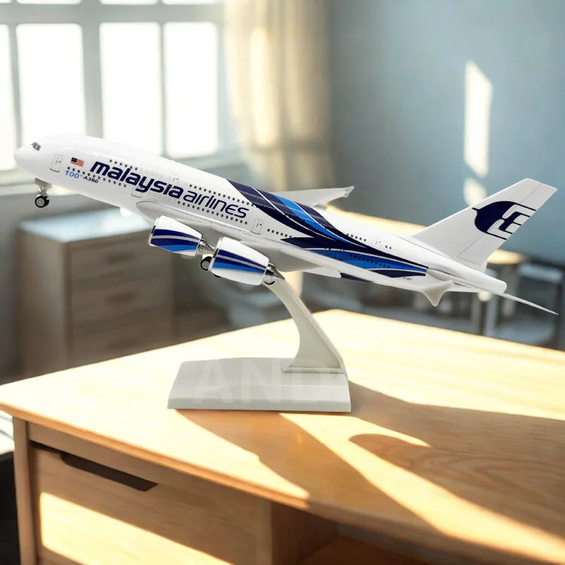 1/240 Scale Resin Aircraft Model 30cm A380 Malaysia Airlines Material Model Plane Airplane Model Toys for Kids Collection