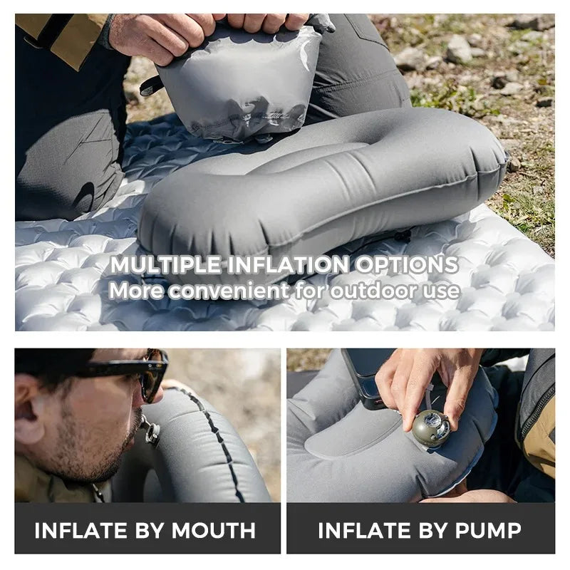 Naturehike Inflatable Pillow Camping Portable Ultralight Compressible Folding Pillow Travel Hiking TPU Air Sleeping Pillow
