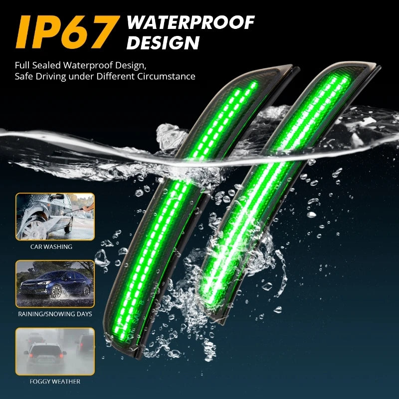 4Pcs/set LED Side Marker Light Front Rear Bumper Fender Lamp for Dodge Charger 2015-2023