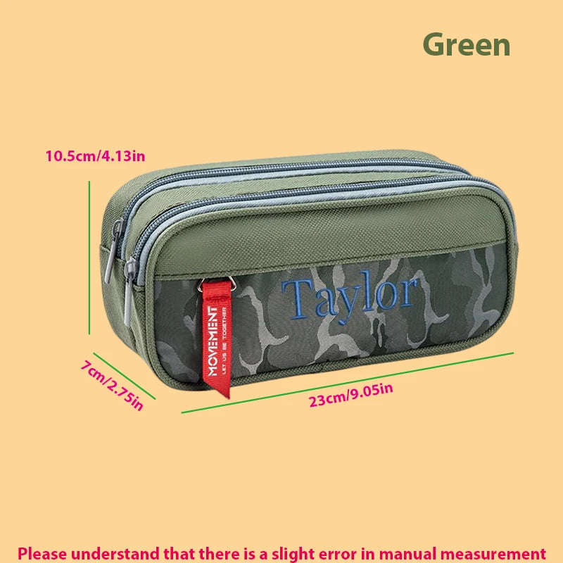 Customised Embroidery/Standard Style 2 Options, High-Quality Camouflage Pencil Case, Stylish Storage Box. Back-to-School Season,