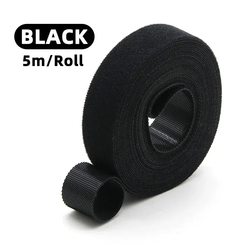 5 Meters Self Adhesive Tape Width 10/15/20/25mm DIY Accessories Reusable Cable Tie Wire Straps Tape