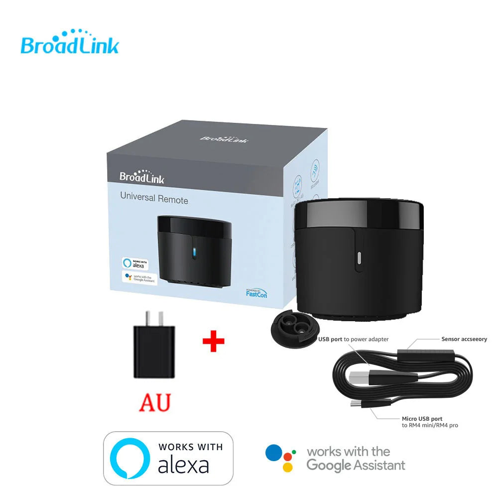 Broadlink RM4mini+HTS2 EU/UK/US/AU PLUG IR Remote Controller Air/TV Set-top Box Temperature Humidity Sensor with Alexa google