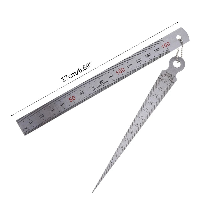 Stainless Steel Welding Taper Metal Welding Taper Feeler Gauge Ruler Hole Inspection Tool 1-15mm 1-15cm 2 Pcs Drop Shipping